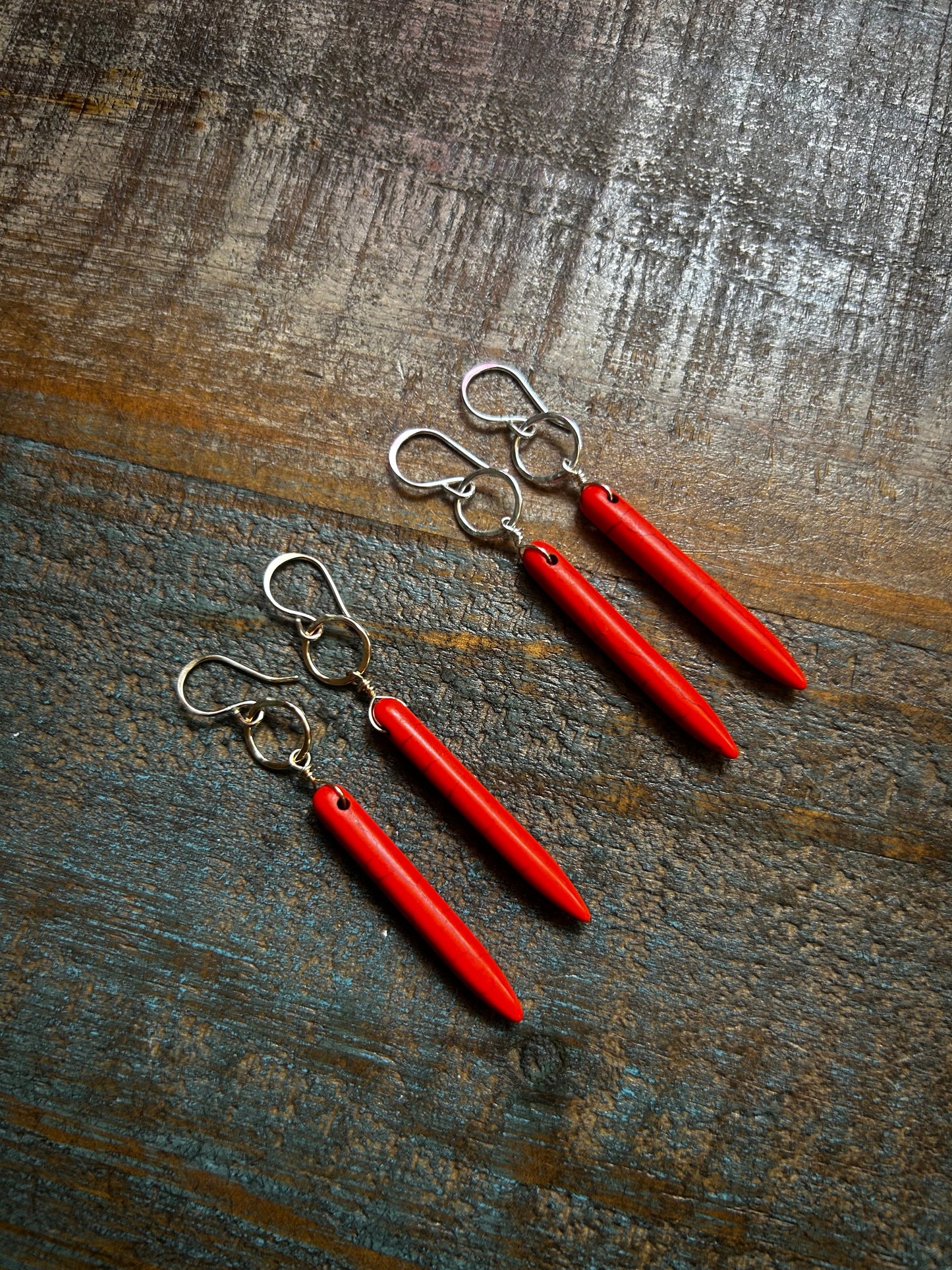 Howlite Drop Earrings - TS Orange-1
