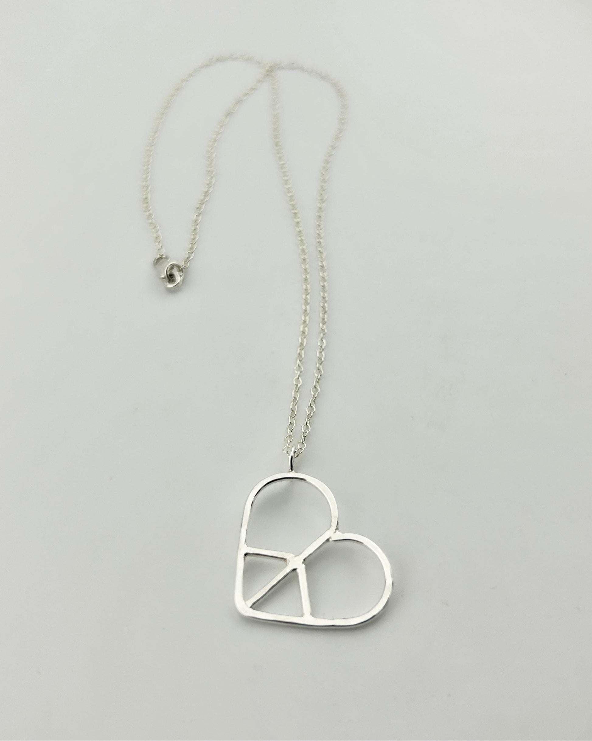 Heart Shaped Peace Sign Necklace-0