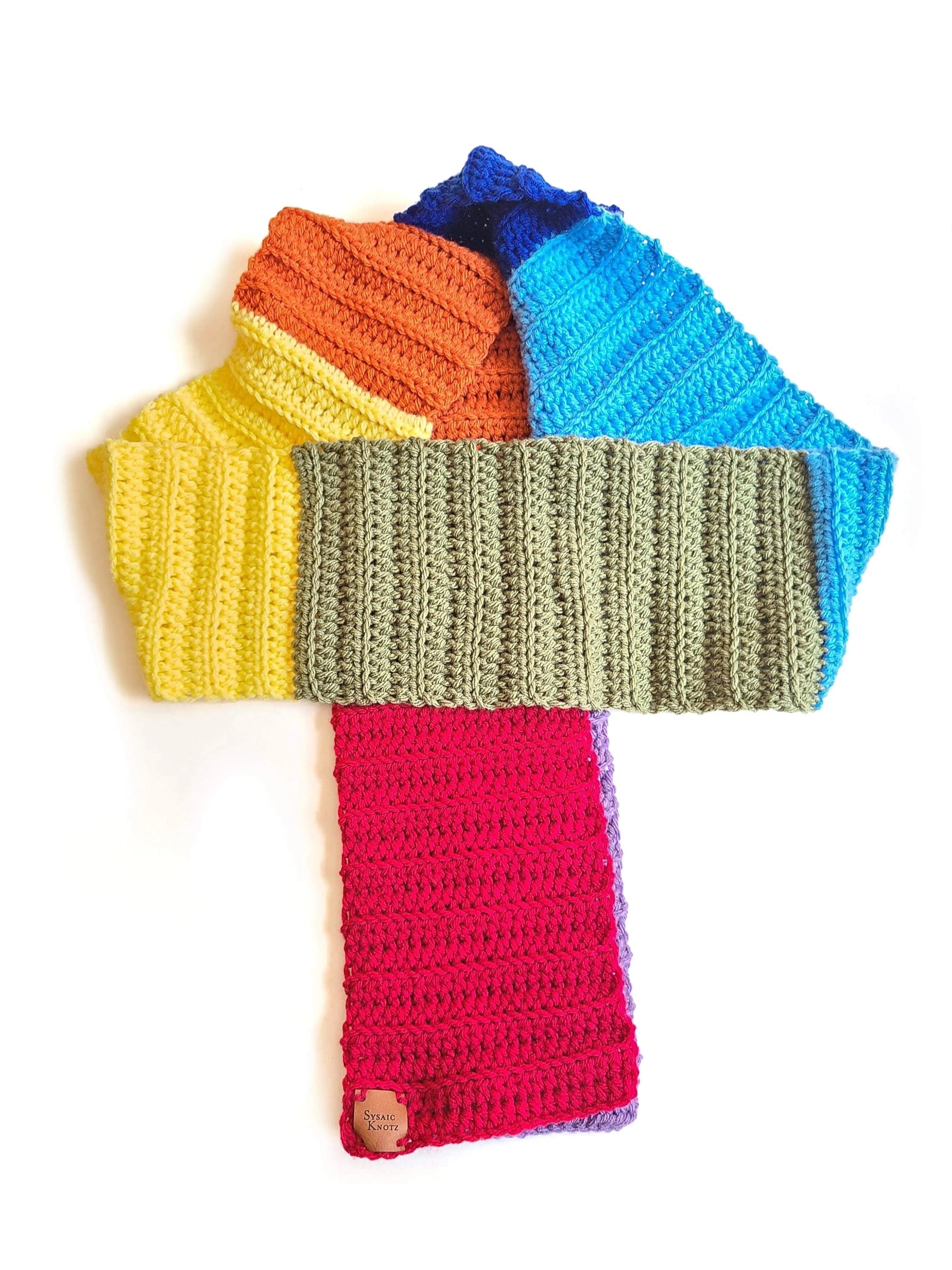 Rainbow Crochet Scarf-3